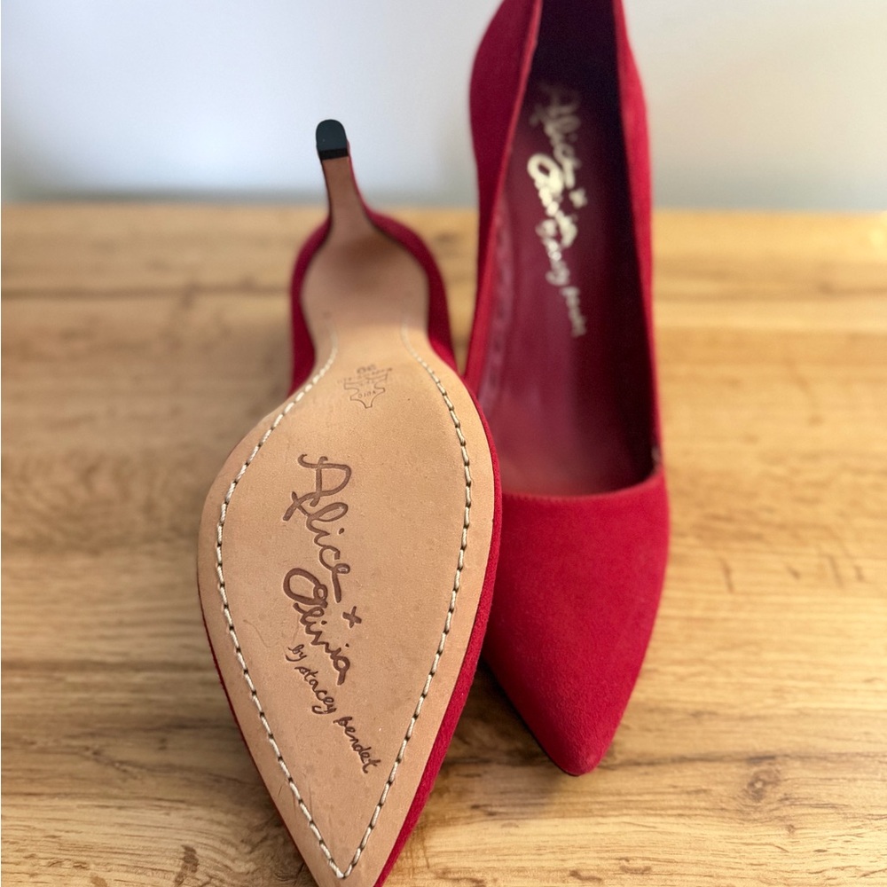 Alice + Olivia Red Women's Heels, Size 8